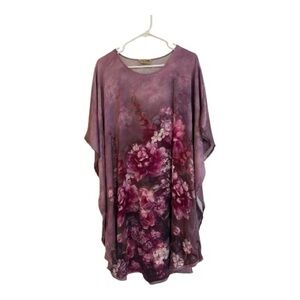 100% Silk Elegant Floral Chemise in Purple